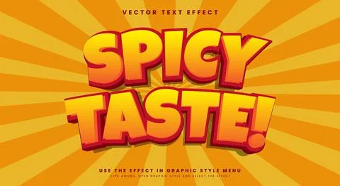 Spicy Taste Editable text effect Template Stock Illustration