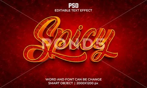 Spicy Text Effect - 3D Blushing red PSD Template