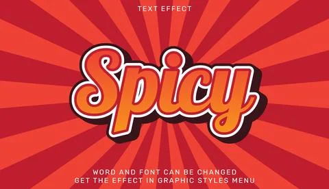 Spicy text effect template in 3d design Stock Illustration