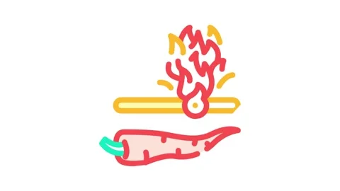 Spicy vegetable burn scale color icon animation Stock Footage 166375787