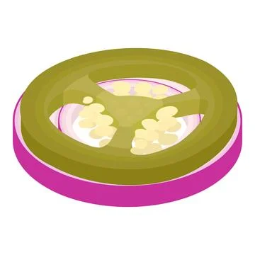 Spicy vegetable icon isometric vector. Chopped green hot pepper and onion ring 스톡 일러스트