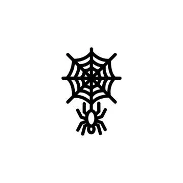 Spider and cobweb vector icon Stock Illustration