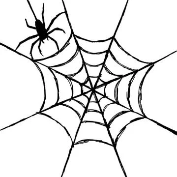 Spider and web Stock Illustration