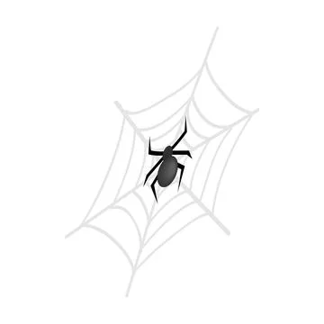 A spider and a web isometric 3d icon Stock Illustration
