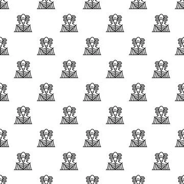 Spider and web seamless pattern for halloween designs Stock Illustration