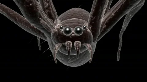 Spider Approach with Alpha Stock Footage 870767