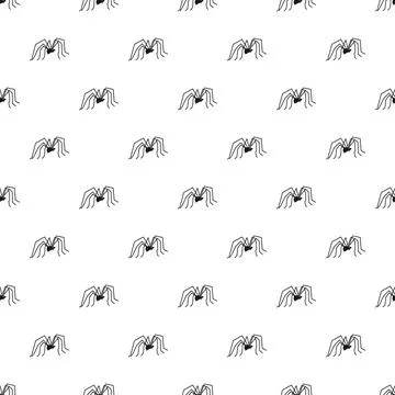 Spider arachnid seamless pattern white background Illustrazione stock