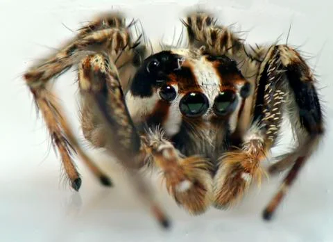 Spider arthropod weaving a web Stock Photos