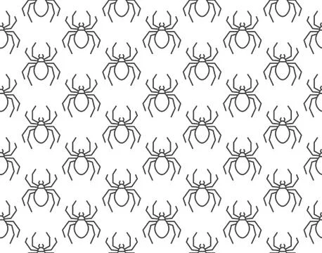 Spider background, abstract insect seamless pattern. Pest control wallpaper with Stock Illustration