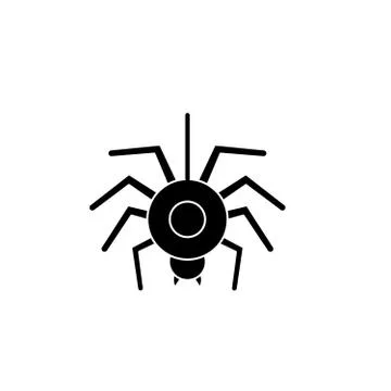 Spider black icon, vector sign on isolated background. Spider concept symbol Illustrazione stock