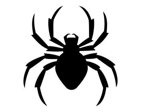 Spider black silhouette - vector editable image for logo, pictogram or stencil. Stock Illustration