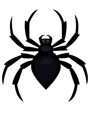Spider black - vector editable image for logo, pictogram or stencil. Stock-Illustration