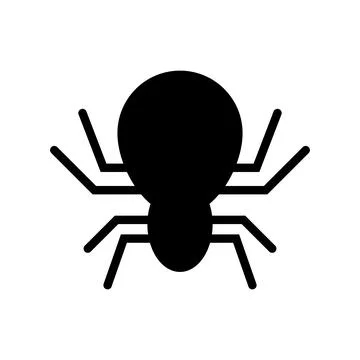 Spider black vector icon on white background Stock Illustration
