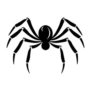 Spider black vector icon on white background Stock Illustration