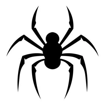 Spider black vector icon on white background Stock Illustration