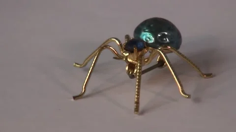 Spider brooch turning round. Stock Footage 51357566
