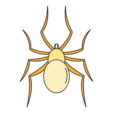 Spider cartoon drawing with thin orange legs Stock Illustration
