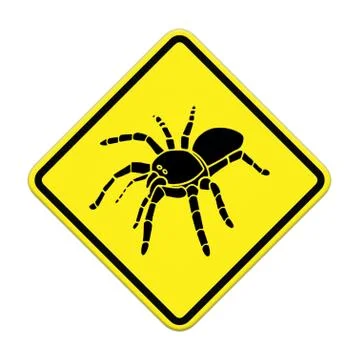 Spider caution sign Stock Illustration