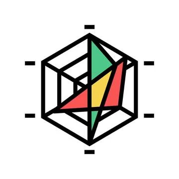 Spider chart color icon vector illustration 스톡 일러스트
