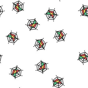 Spider chart vector seamless pattern Illustrazione stock