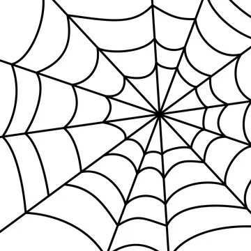 Spider cobweb black linear vector flat style Stock Illustration