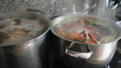 Spider crabs are cooked Stock Footage 239108667