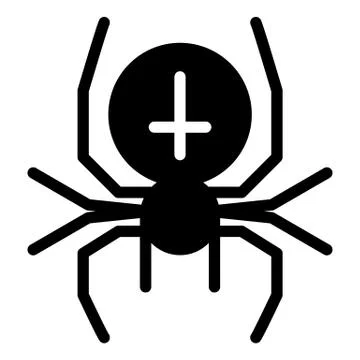 Spider with the cross solid icon. Arachnid vector illustration isolated on white イラスト素材