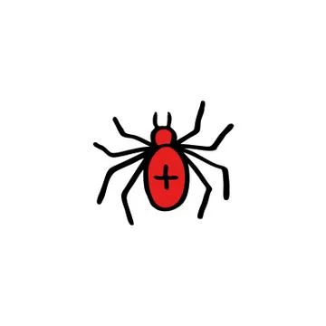 Spider doodle icon, vector illustration Stock Illustration