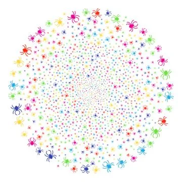 Spider Exploding Spheric Cluster Stock Illustration