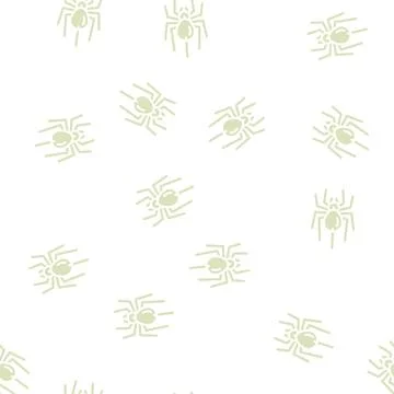 Spider fear glyph vector seamless pattern Stock Illustration