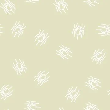 Spider fear line vector seamless pattern Illustrazione stock