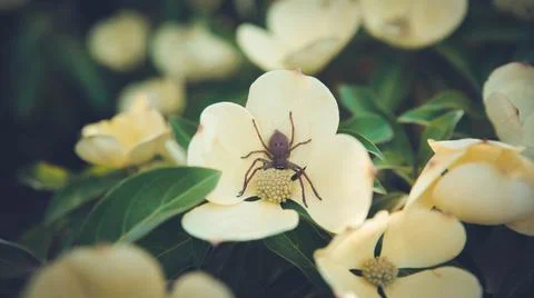 Spider in Flower Stock-Fotos