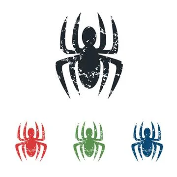 Spider grunge icon set 스톡 일러스트