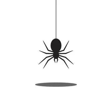 Spider hanging on the cobweb thread Stock Illustration