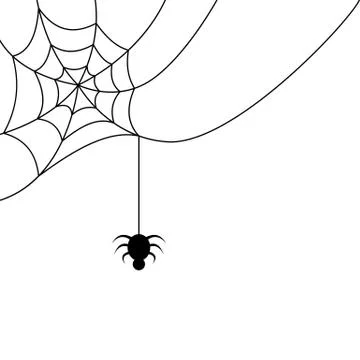 Spider hanging from a cobweb vector illustration Stock Illustration