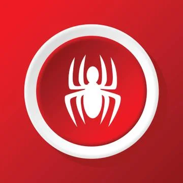Spider icon on red 스톡 일러스트