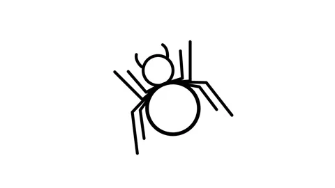 Spider icon stroke animation isolated on white background Stock Footage 334803278
