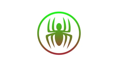 Spider icon stroke round circle green red color animation on white background Stock Footage 278752793