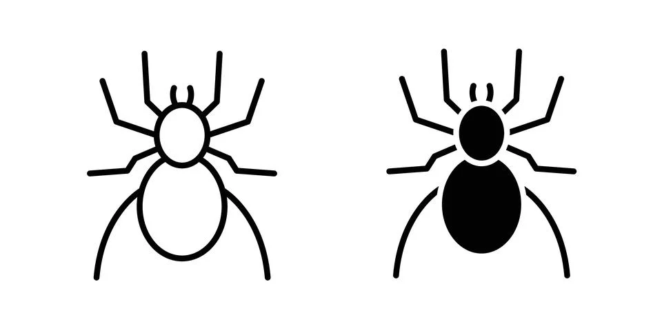 Spider icon vector template set in black イラスト素材