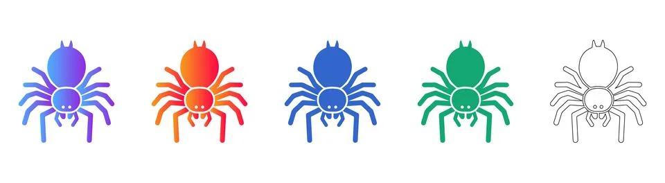 Spider Icons for Web Concepts Stock Illustration