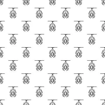 Spider insect hanging pattern seamless background design Stock Illustration