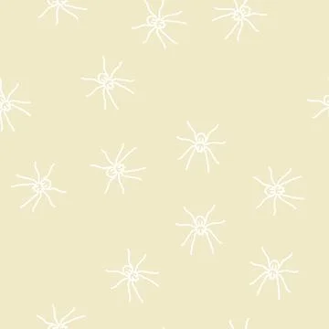 Spider insect line seamless pattern Stock Illustration