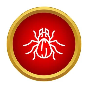 Spider insect pest warning symbol with gold border Stockillustratie