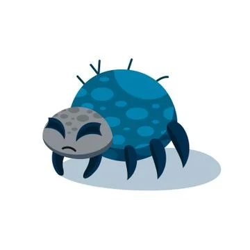 Spider isolated on white background. Vector illustration in flat style. Stock Illustration