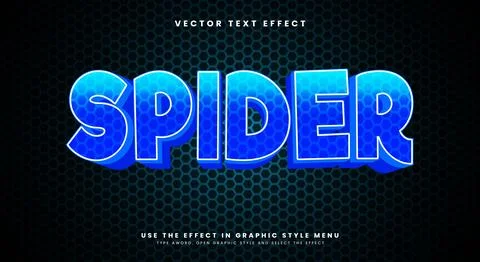 Spider lighting Style 3D editable text effect Stock Illustration