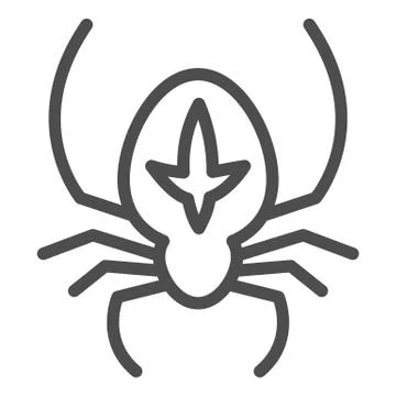 Spider line icon, halloween concept, arthropod animal that weaves web sign on Stock Illustration