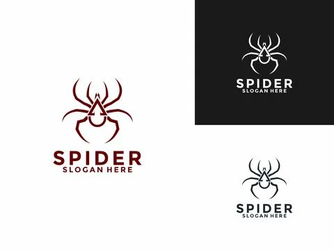 Spider A logo design vector, Initial Identity Letter A with Spider Insect l.. Stock Illustration