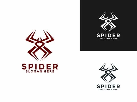 Spider logo design vector, Modern Spider Insect logo icon template Stock Illustration