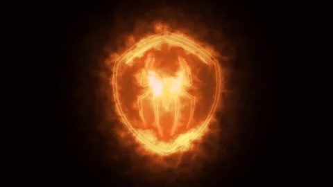 Spider logo with fire effect green screen background Stock Footage 300183307