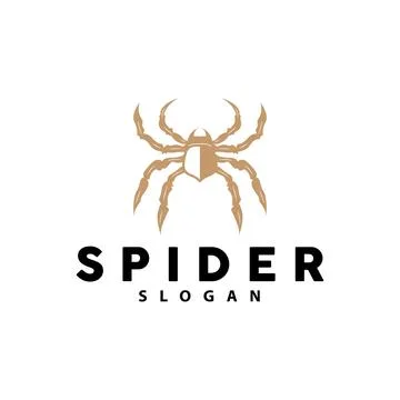 Spider Logo, Insect Animal Vector, Premium Vintage Design, Icon Template Symb Illustrazione stock